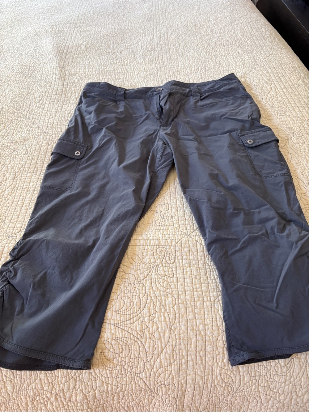 Eddie Bauer Charcoal Gray Capris with Cargo Pockets